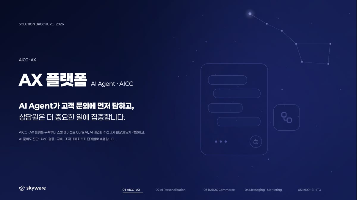 AX 플랫폼(AICC · AI Agent) 소개서 표지
